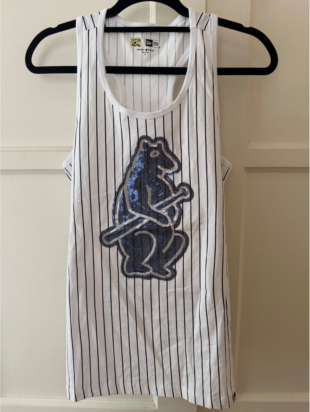 New Era Cooperstown Collection Chicago Cubs 1914 Pinstripe Gameday Tank, Size M